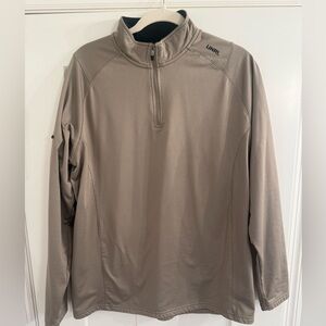 Men XL Unrl Quarter zip - Khaki